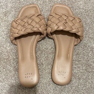 a new day Women's Tan Braided Sandals